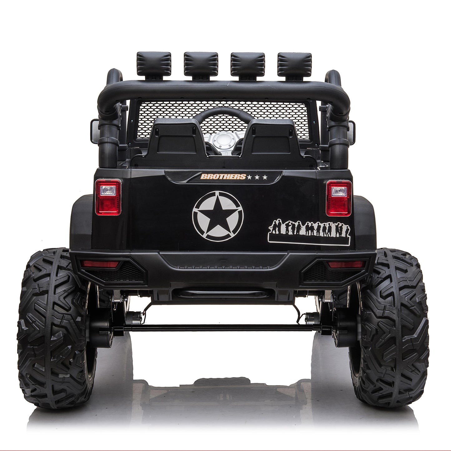 4x4 24V Ride on Truck Car with Remote Control & 2 Seater, 4x200W Motors, 9AH Battery Powered Ride on Toys, Spring Suspension, Wheels, 3 Speeds, LED Lights, Bluetooth MP3 Music, Big Kids,Black