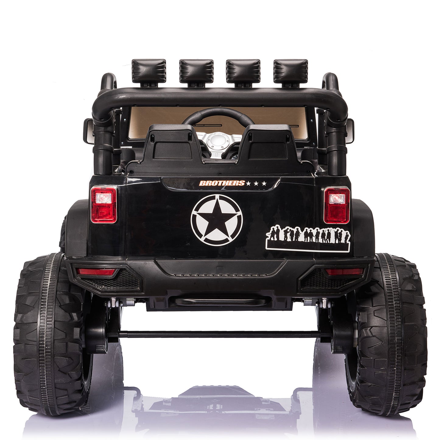 24 Volts Kids Ride on Truck with 2 Seater Remote Control, 4WD Ride on Toys w/ 4*200W Motors 9AH Battery Powered Electric Car, 3 Speeds, Spring Suspension, LED Lights, Bluetooth Music, Black