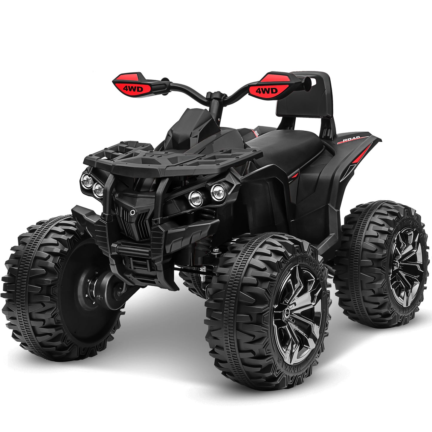 4x4 Kids Ride on ATV, 2 Seater 24 Volt Ride on Toys, 800W 4-Wheeler Quad Car for Big Kids, Black