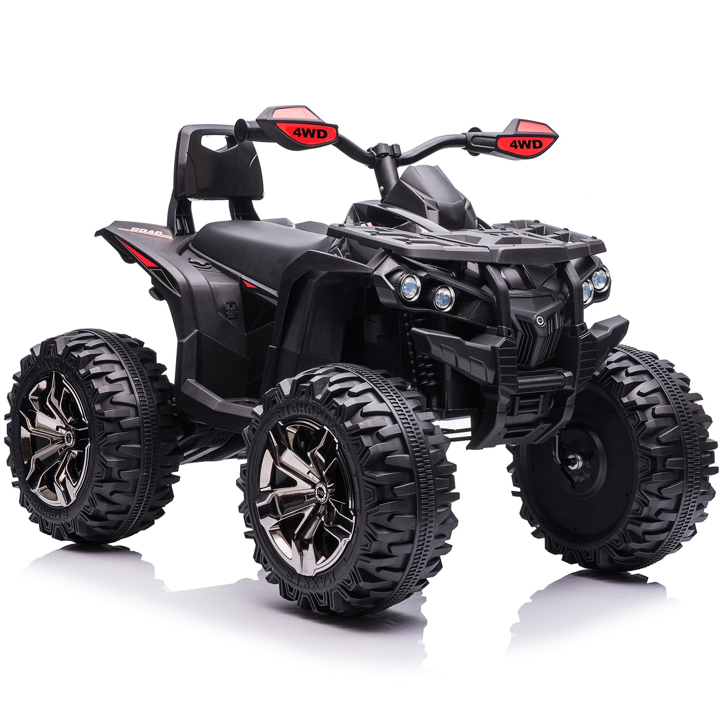 4x4 Kids Ride on ATV, 2 Seater 24 Volt Ride on Toys, 800W 4-Wheeler Quad Car for Big Kids, Black