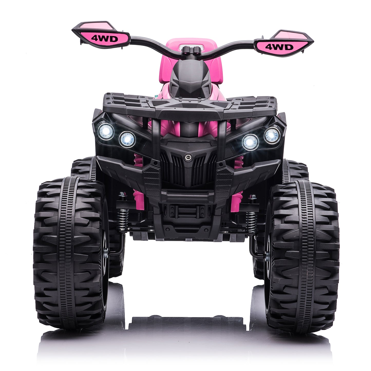 4x4 Kids Ride on ATV, 2 Seater 24 Volt Ride on Toys, 4x200W Four-Wheeler Quad Car for Big Kids, Pink