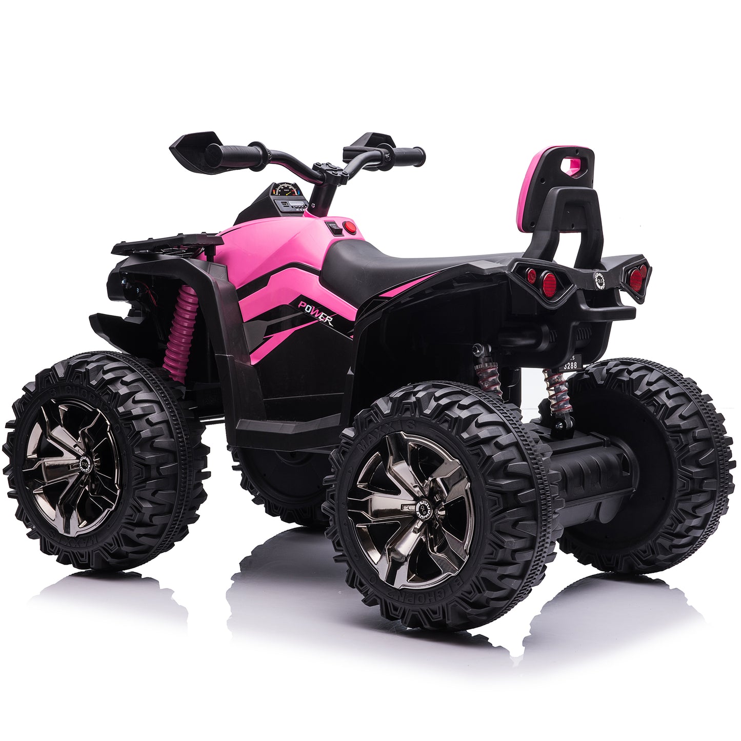 4x4 Kids Ride on ATV, 2 Seater 24 Volt Ride on Toys, 4x200W Four-Wheeler Quad Car for Big Kids, Pink