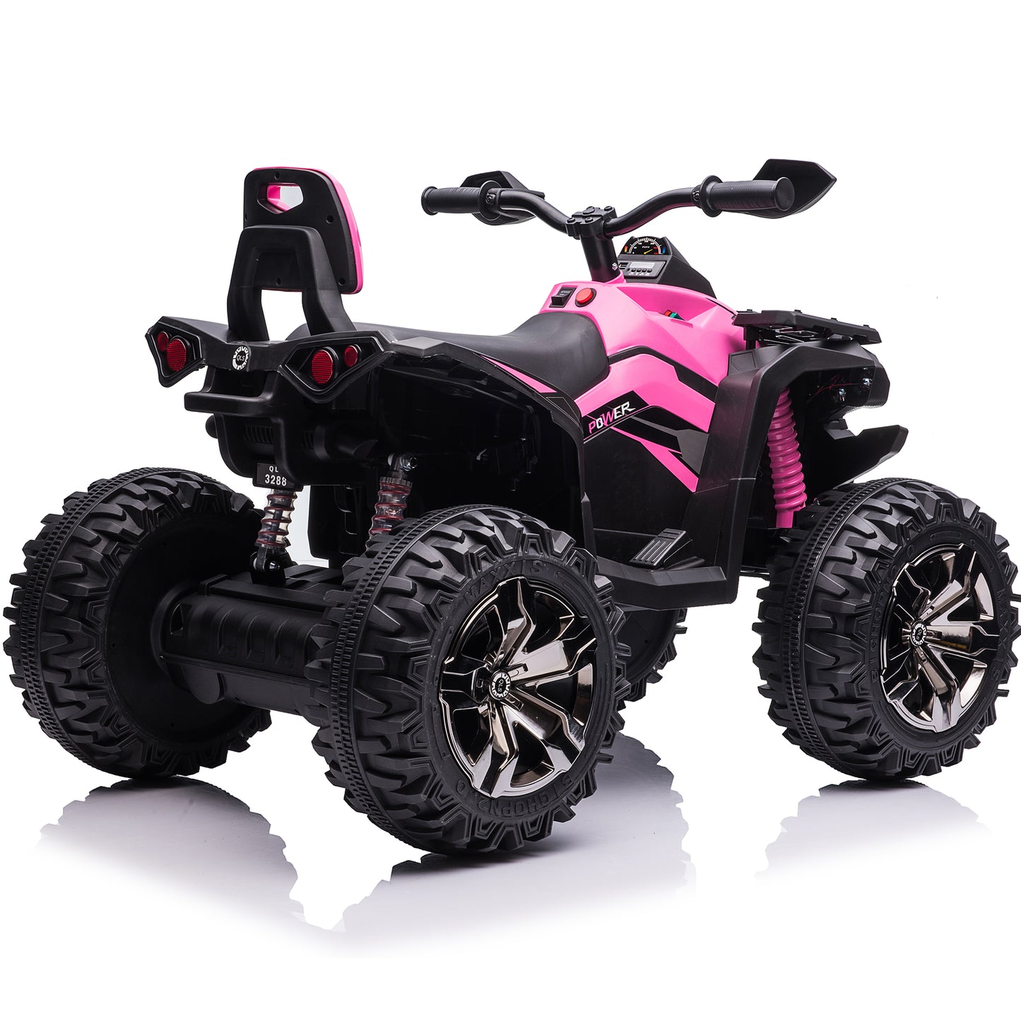 4x4 Kids Ride on ATV, 2 Seater 24 Volt Ride on Toys, 4x200W Four-Wheeler Quad Car for Big Kids, Pink