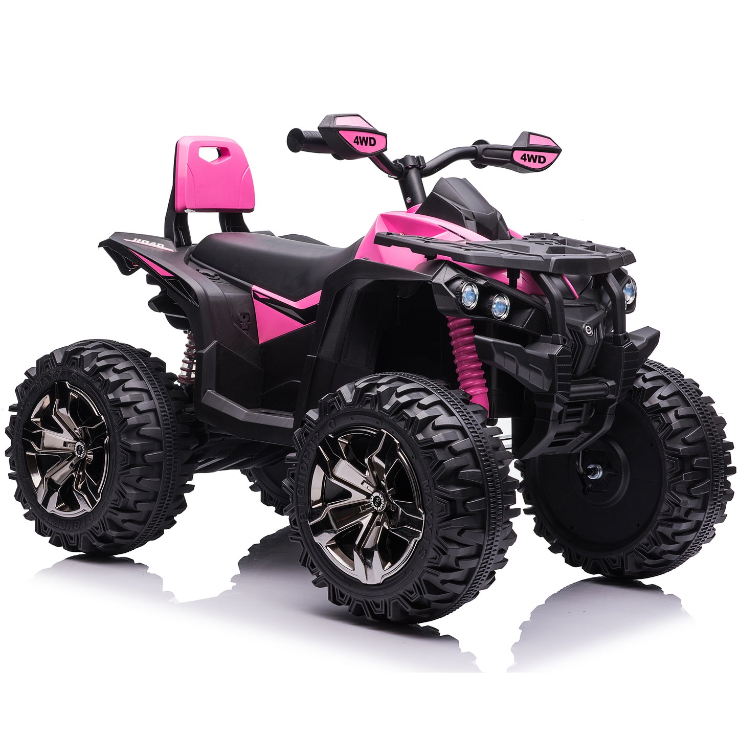 4x4 Kids Ride on ATV, 2 Seater 24 Volt Ride on Toys, 4x200W Four-Wheeler Quad Car for Big Kids, Pink